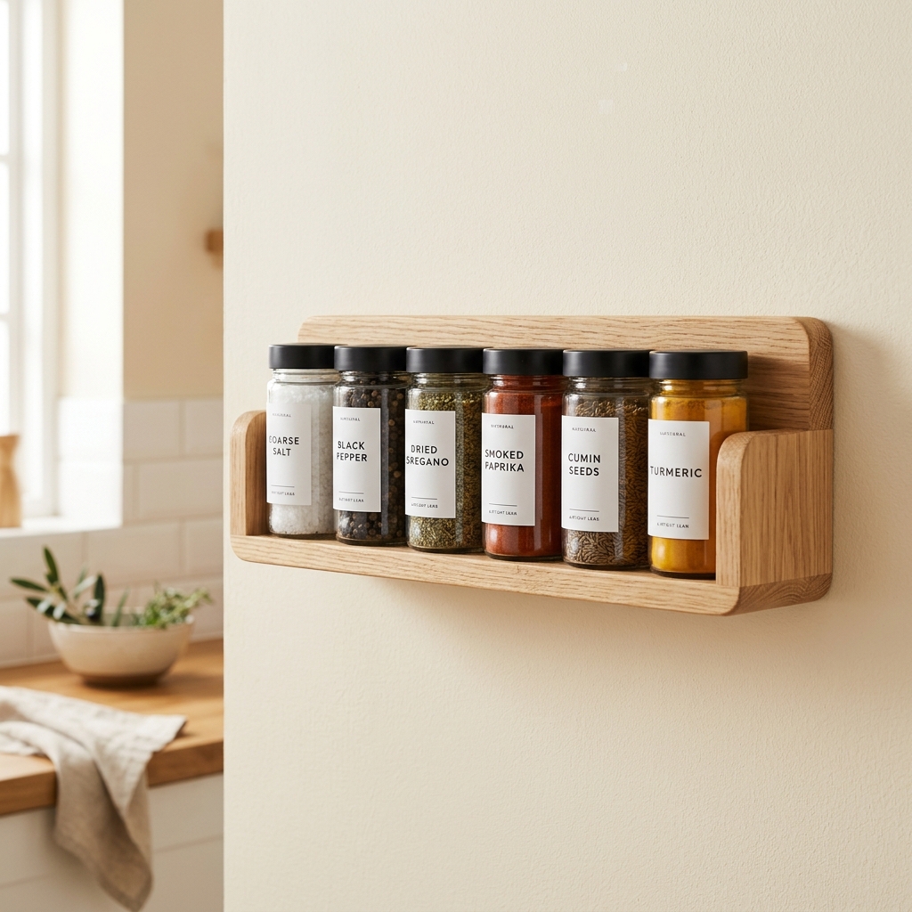 GamMiris Wall-Mount Spice Station mounted on kitchen wall